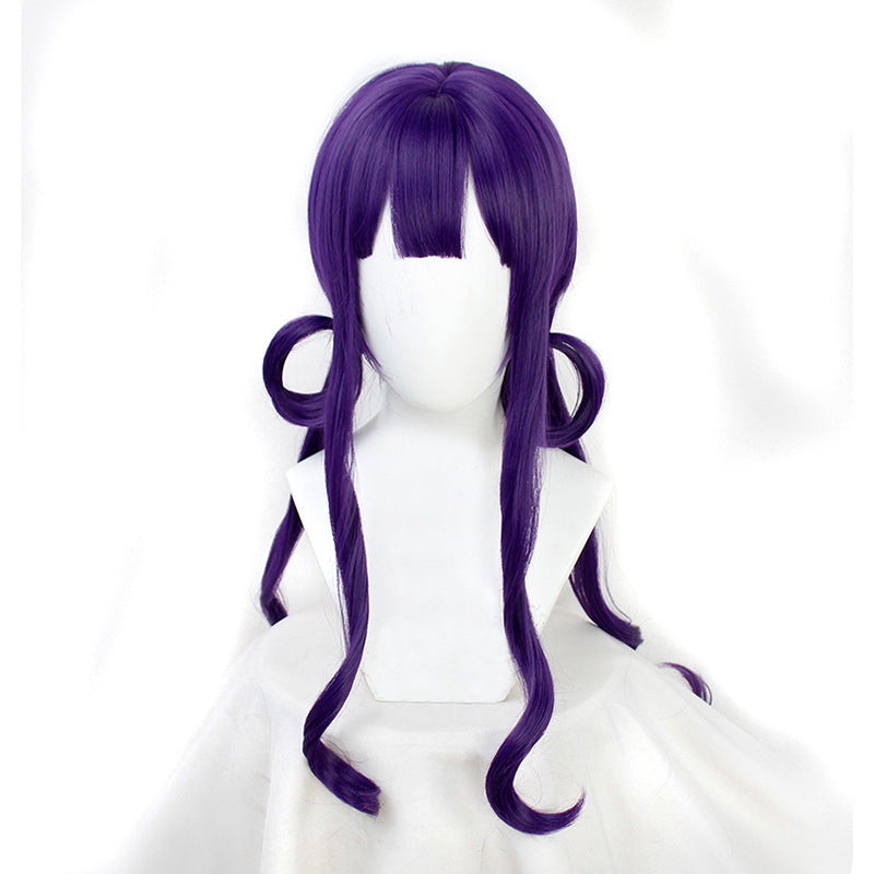 Flower Red Root Sunflower Purple Circle Long Sideburns Cos Wig