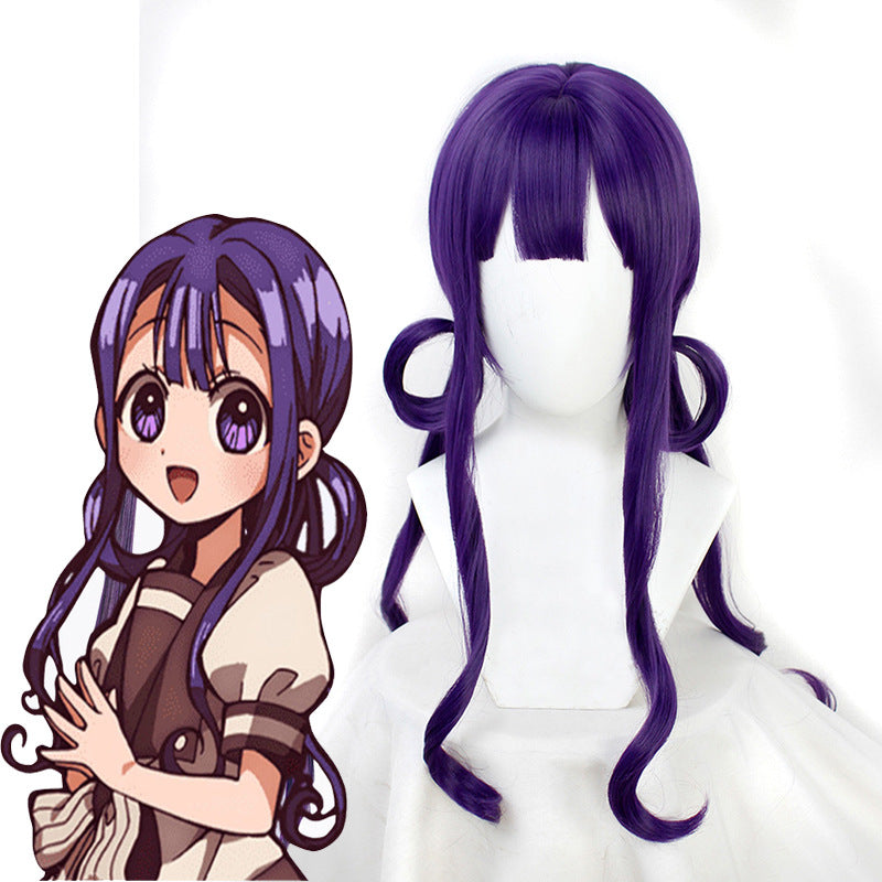 Flower Red Root Sunflower Purple Circle Long Sideburns Cos Wig