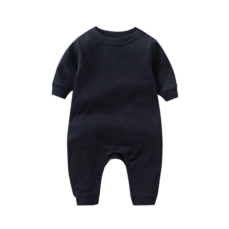 Women's & Men's Pure Color Shoulder Button Jumpsuit Cotton One-piece Long-leg Jumpsuit, Climbing Suit