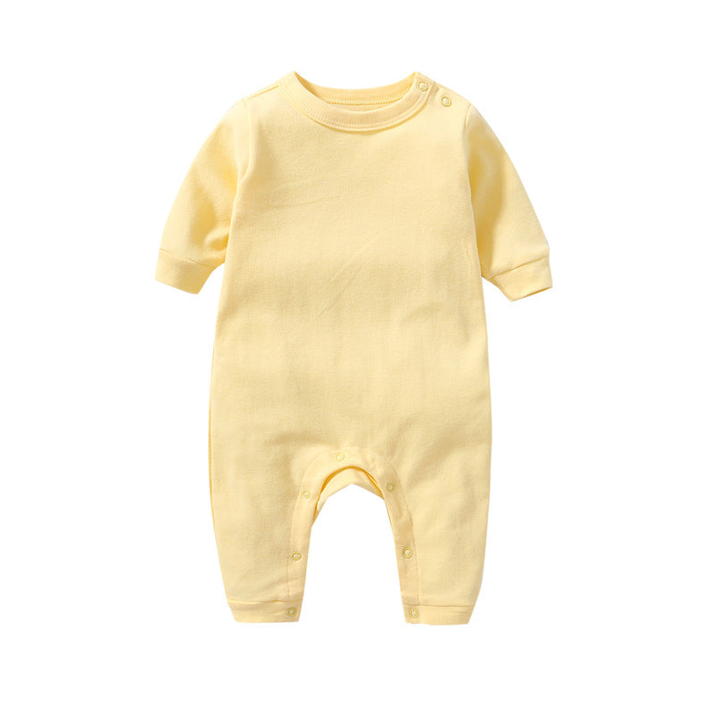 Women's & Men's Pure Color Shoulder Button Jumpsuit Cotton One-piece Long-leg Jumpsuit, Climbing Suit