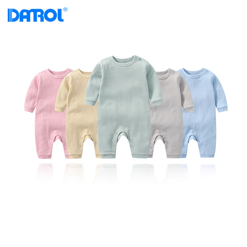 Women's & Men's Pure Color Shoulder Button Jumpsuit Cotton One-piece Long-leg Jumpsuit, Climbing Suit