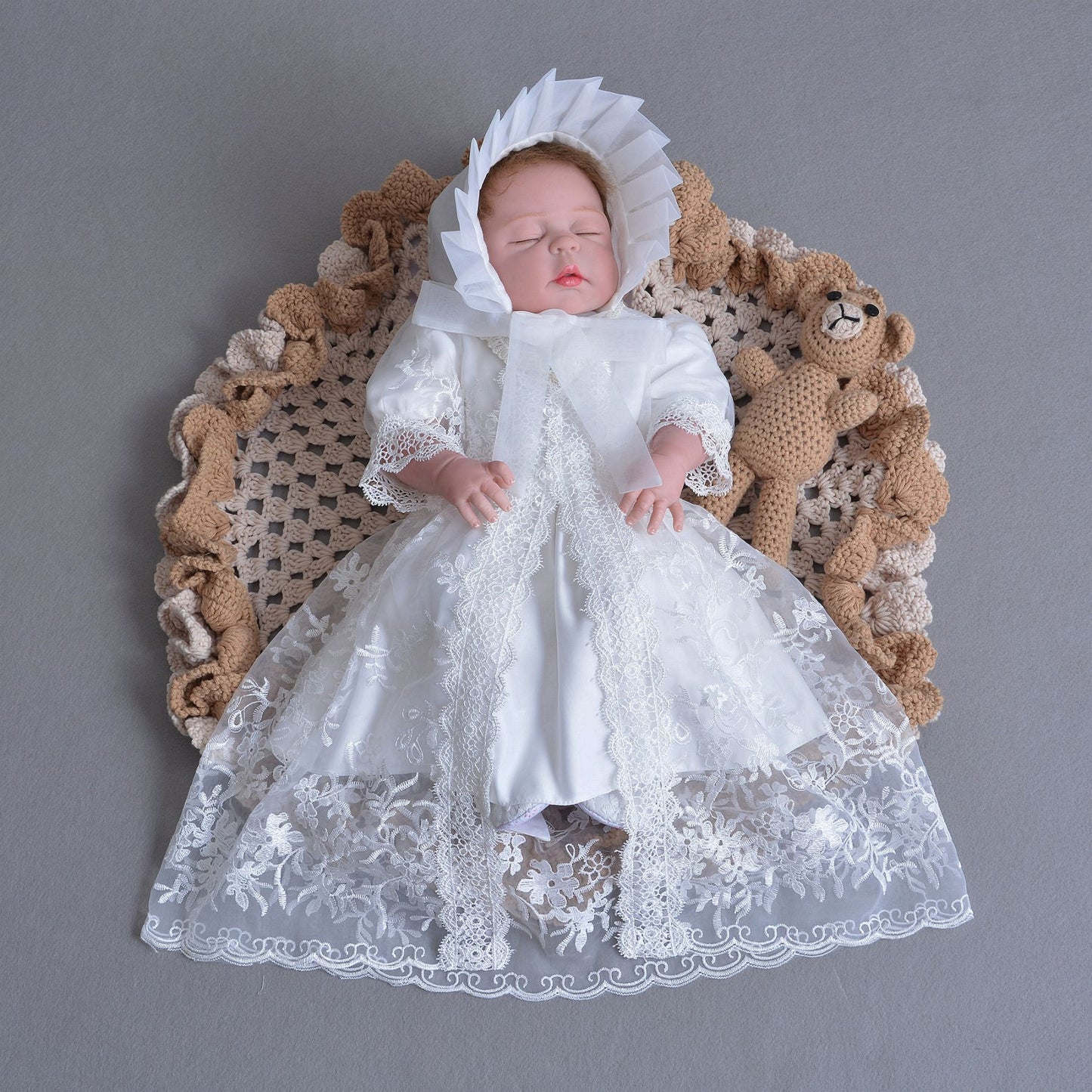 Palace Style Lace Baptism Princess Wedding Children's Dress