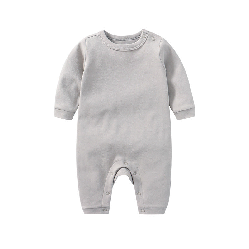 Women's & Men's Pure Color Shoulder Button Jumpsuit Cotton One-piece Long-leg Jumpsuit, Climbing Suit