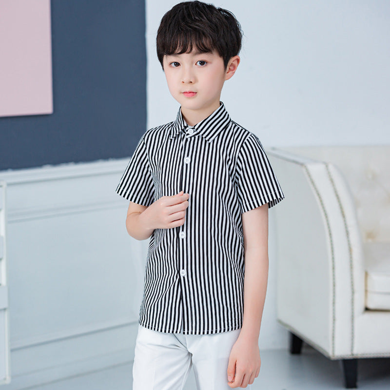 Children's Dress British Gentleman Striped Suspender Pants Class Activity Host Children's Suit