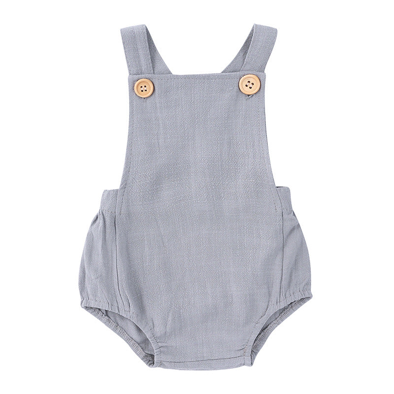 Summer Suspender Romper Cotton Linen Sleeveless Triangle Jumpsuit, Climbing Suit
