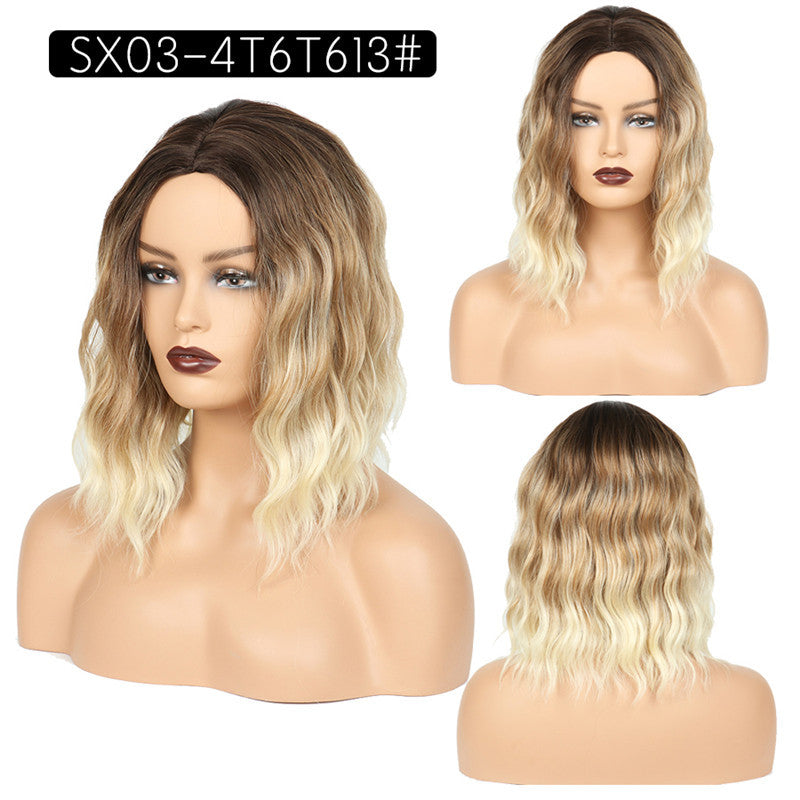 Head Cover Wigs With Small Waves Wig Short Curly Hair