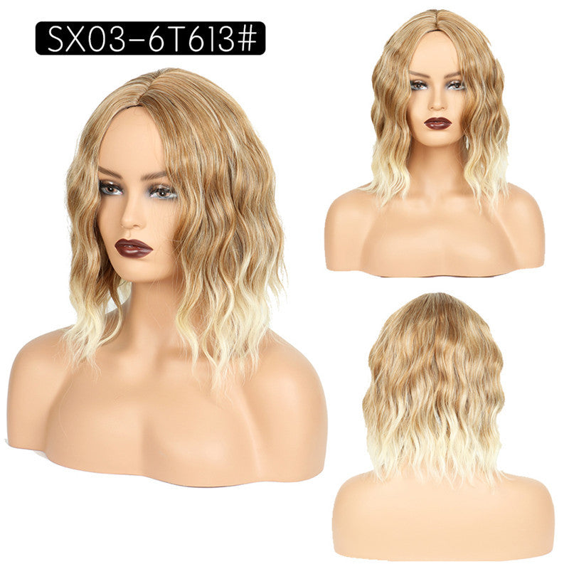 Head Cover Wigs With Small Waves Wig Short Curly Hair