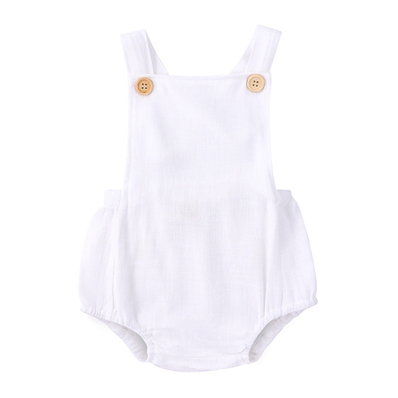 Summer Suspender Romper Cotton Linen Sleeveless Triangle Jumpsuit, Climbing Suit