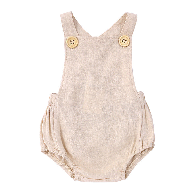 Summer Suspender Romper Cotton Linen Sleeveless Triangle Jumpsuit, Climbing Suit