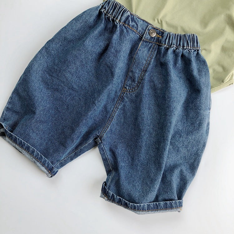 Children's Bermuda Shorts Washed Cropped Jeans For Boys Western Children's Pants