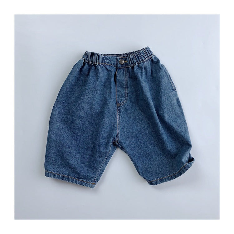 Children's Bermuda Shorts Washed Cropped Jeans For Boys Western Children's Pants
