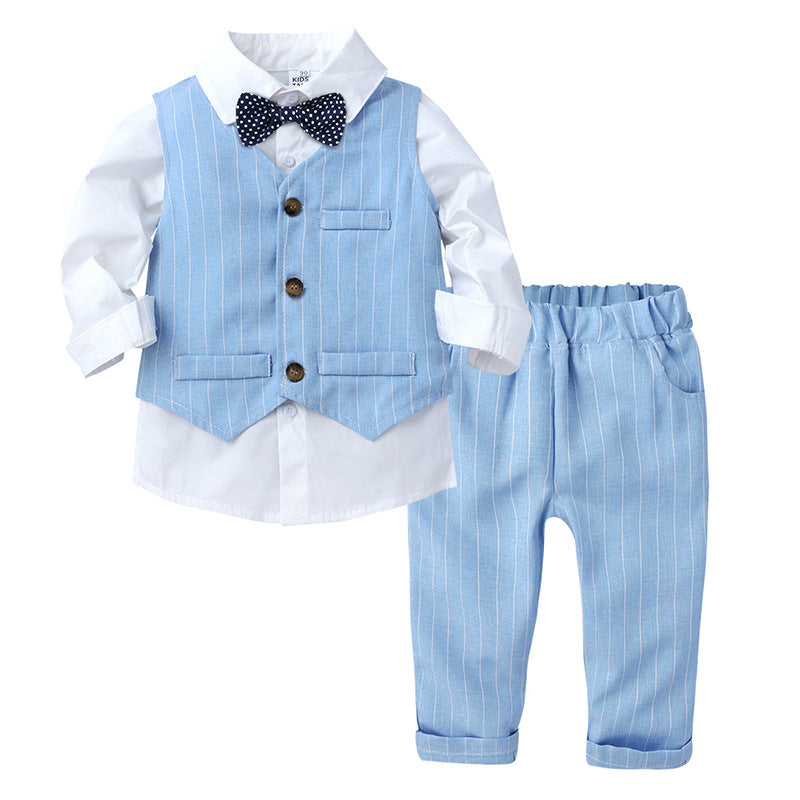 First Birthday Dress Clothes Gentleman Three-piece Children's Suit