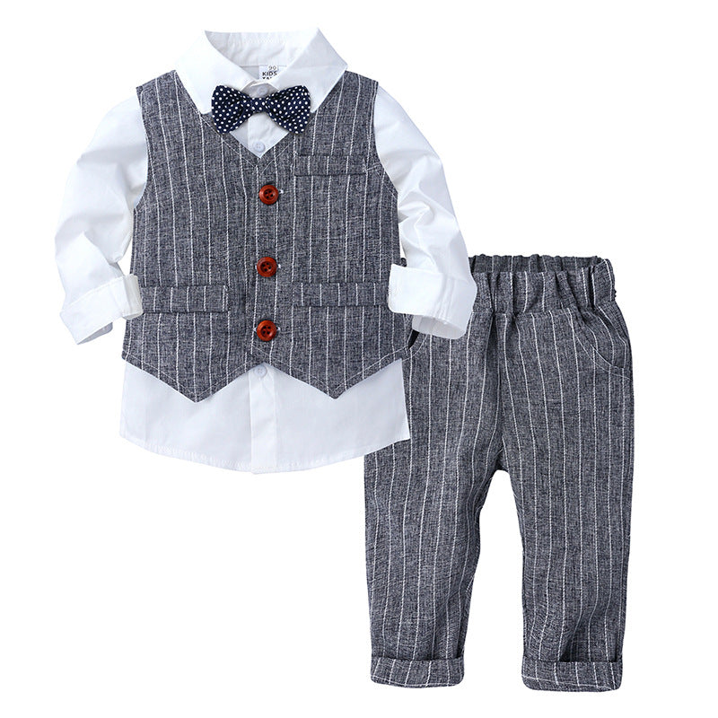 First Birthday Dress Clothes Gentleman Three-piece Children's Suit