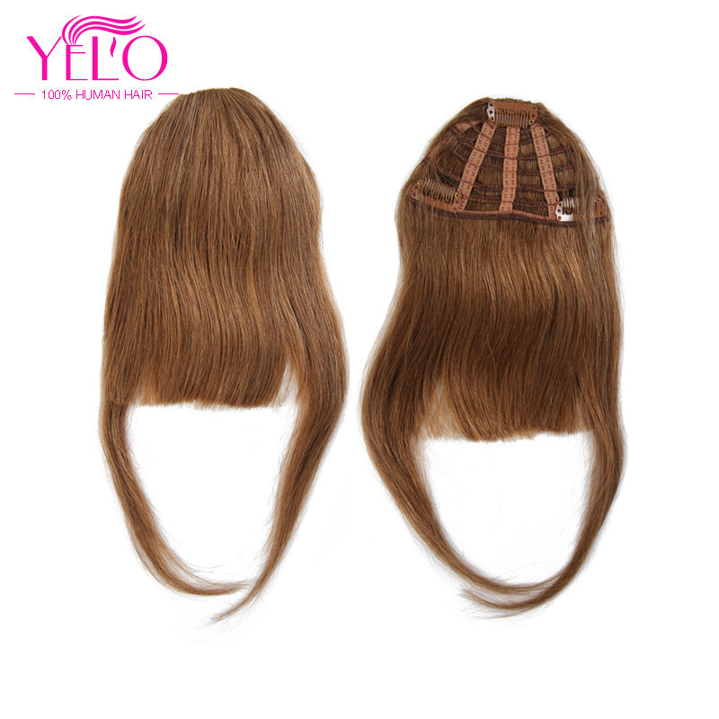 Human Hair Straight Fake Naturally Invisible Seamless Wig Bangs