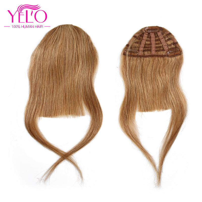 Human Hair Straight Fake Naturally Invisible Seamless Wig Bangs