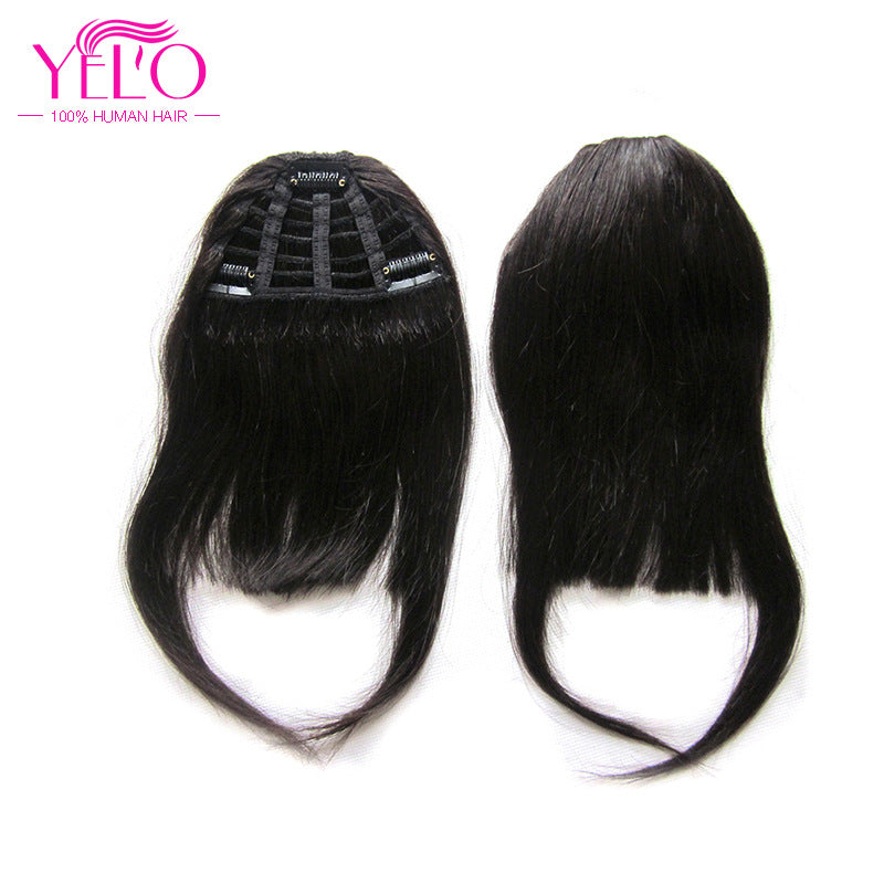 Human Hair Straight Fake Naturally Invisible Seamless Wig Bangs
