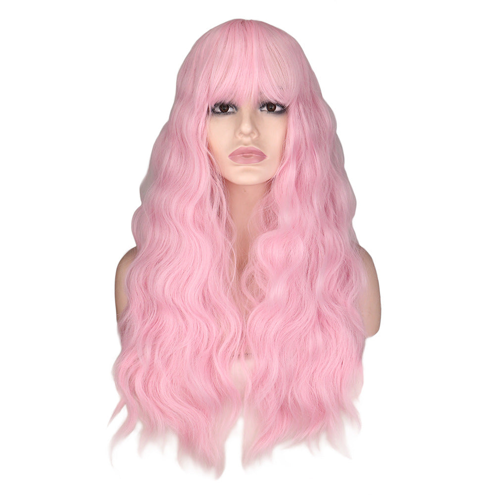 Women's Hair Cover Temperament Small Curls Cute Instant Noodle Corn Long Straight Wig