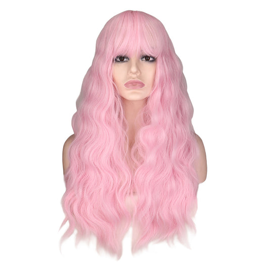Women's Hair Cover Temperament Small Curls Cute Instant Noodle Corn Long Straight Wig