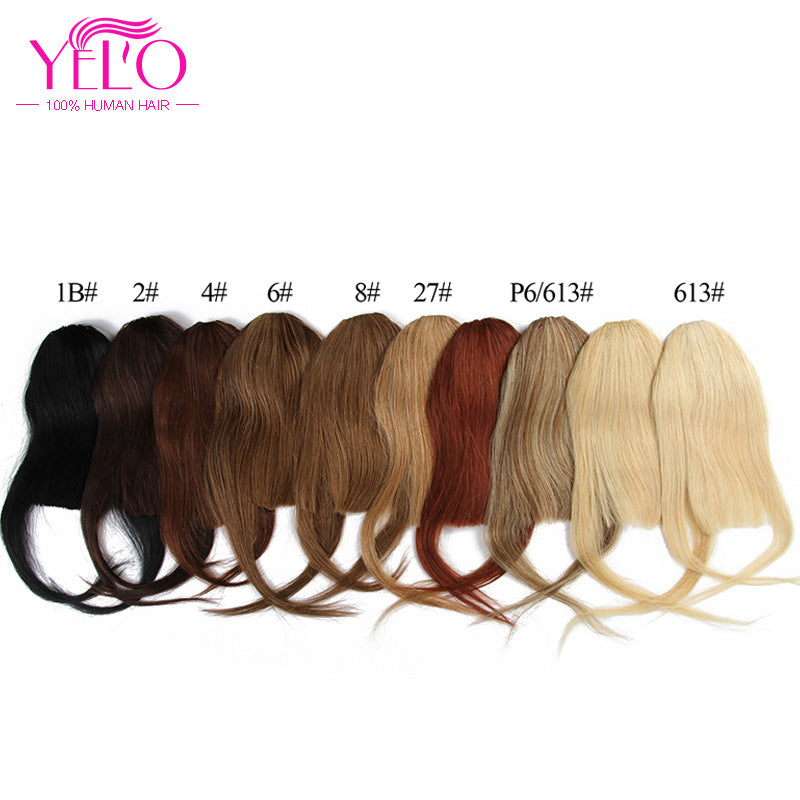 Human Hair Straight Fake Naturally Invisible Seamless Wig Bangs