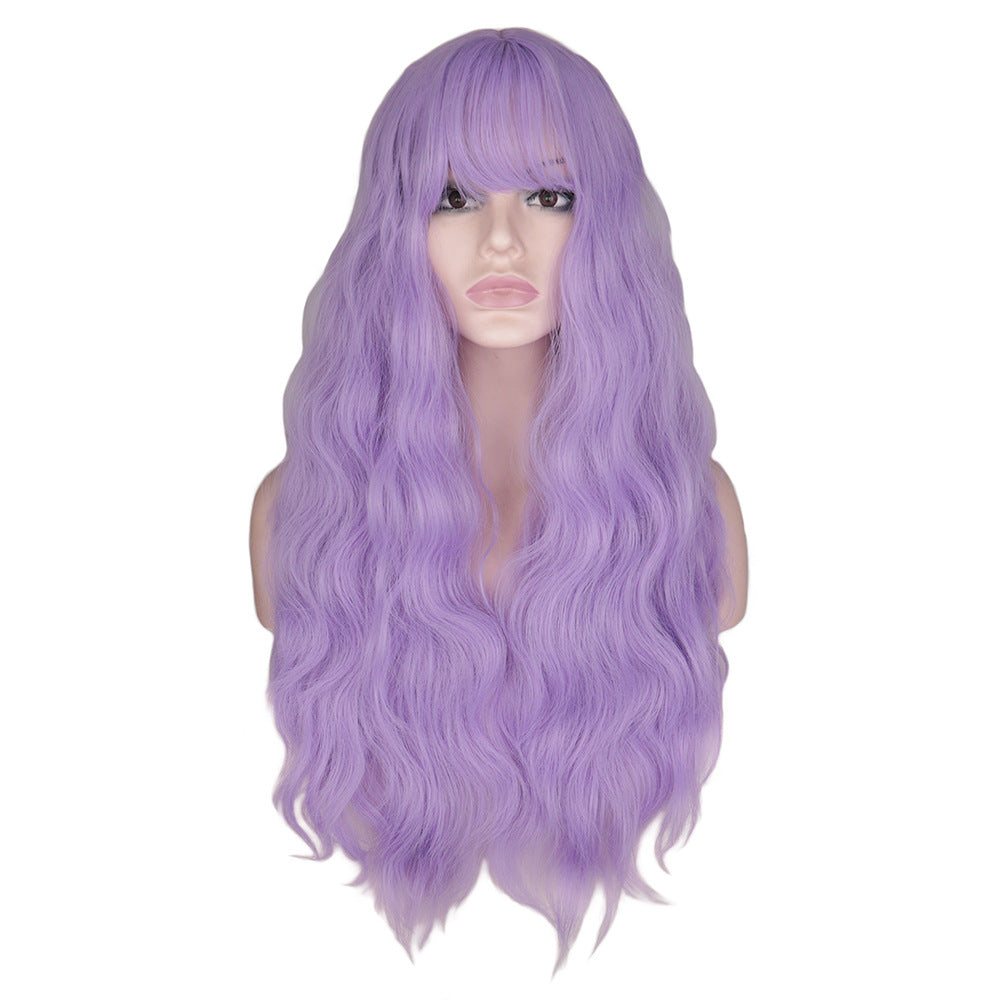 Women's Hair Cover Temperament Small Curls Cute Instant Noodle Corn Long Straight Wig