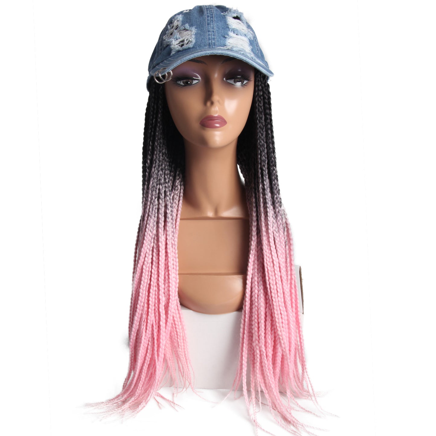 Headwear Peaked Cap One Color Three-strand Braid Real Hair Wig