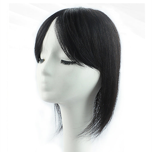 Women's Head Replacement Set Natural Cover White Increase Real Hair Wig