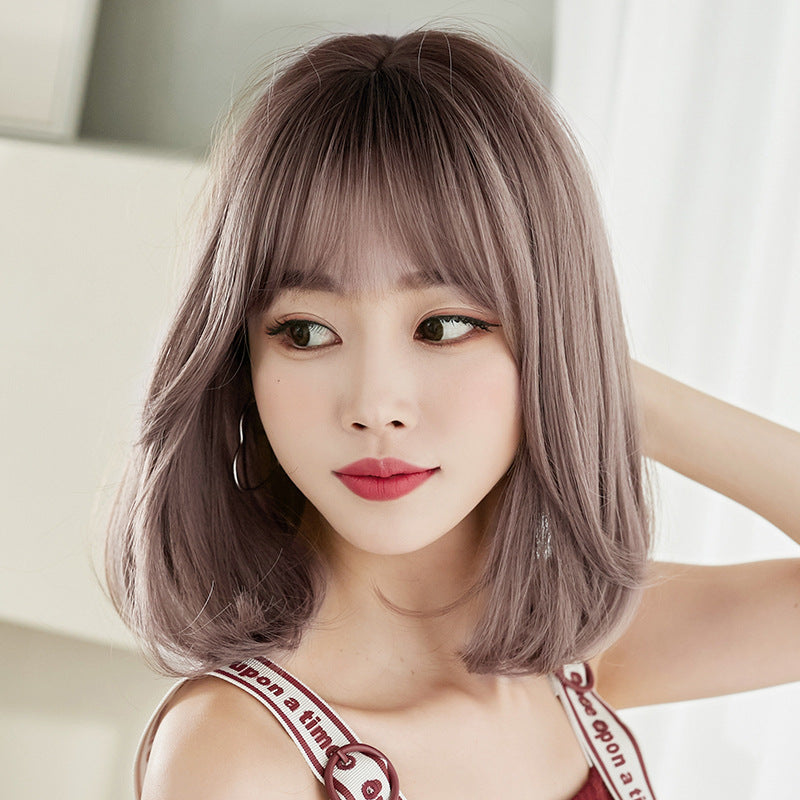 Women's Rinka Haircut Full Top Cover Natural Fluffy Collarbone Wig Short Curly Hair