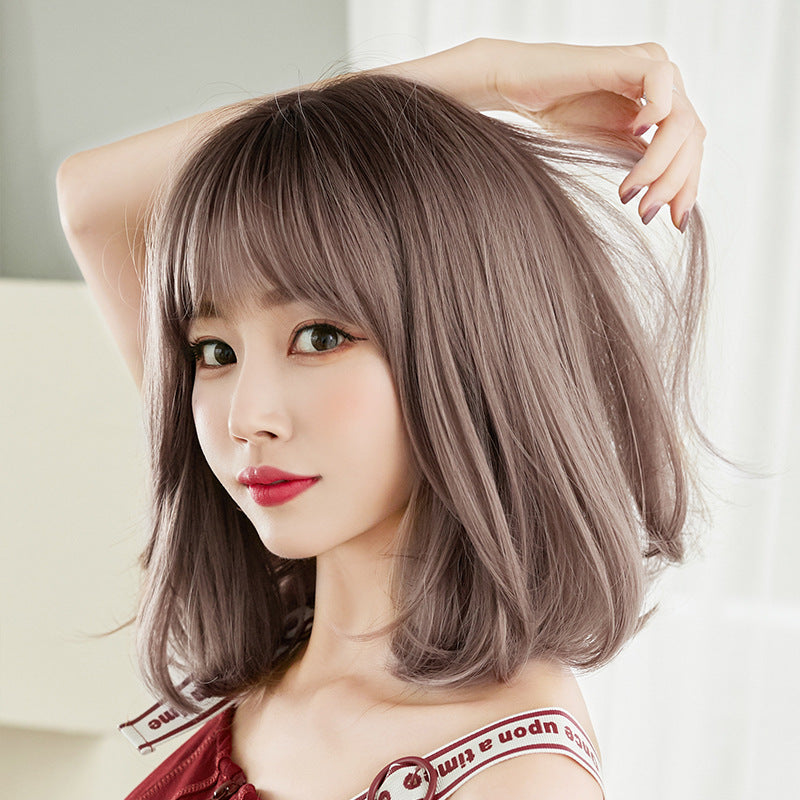 Women's Rinka Haircut Full Top Cover Natural Fluffy Collarbone Wig Short Curly Hair