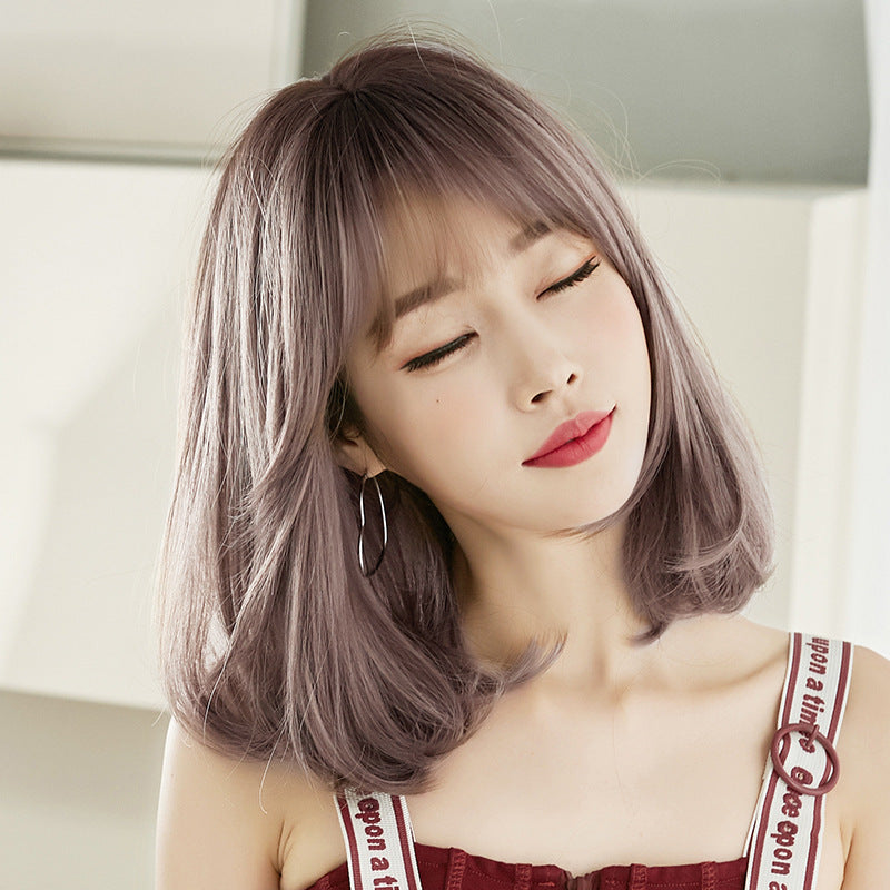 Women's Rinka Haircut Full Top Cover Natural Fluffy Collarbone Wig Short Curly Hair