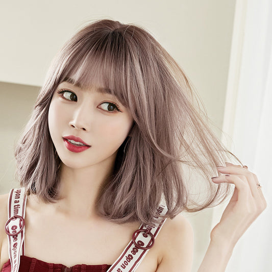 Women's Rinka Haircut Full Top Cover Natural Fluffy Collarbone Wig Short Curly Hair
