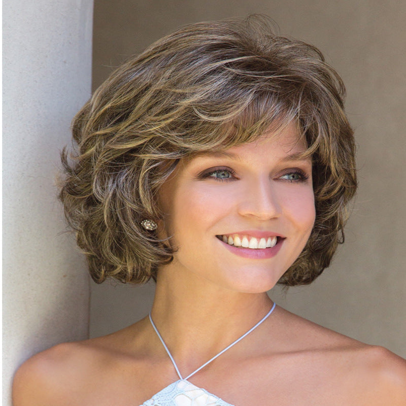 Women's Fashion Curly Fiber Synthetic Wigs Wig Short Straight Hair