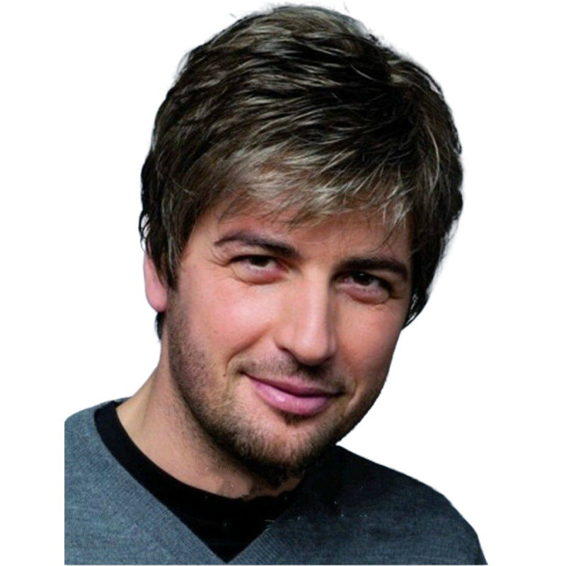 Attractive Pretty Men's Fiber Small Volume Wig Short Curly Hair