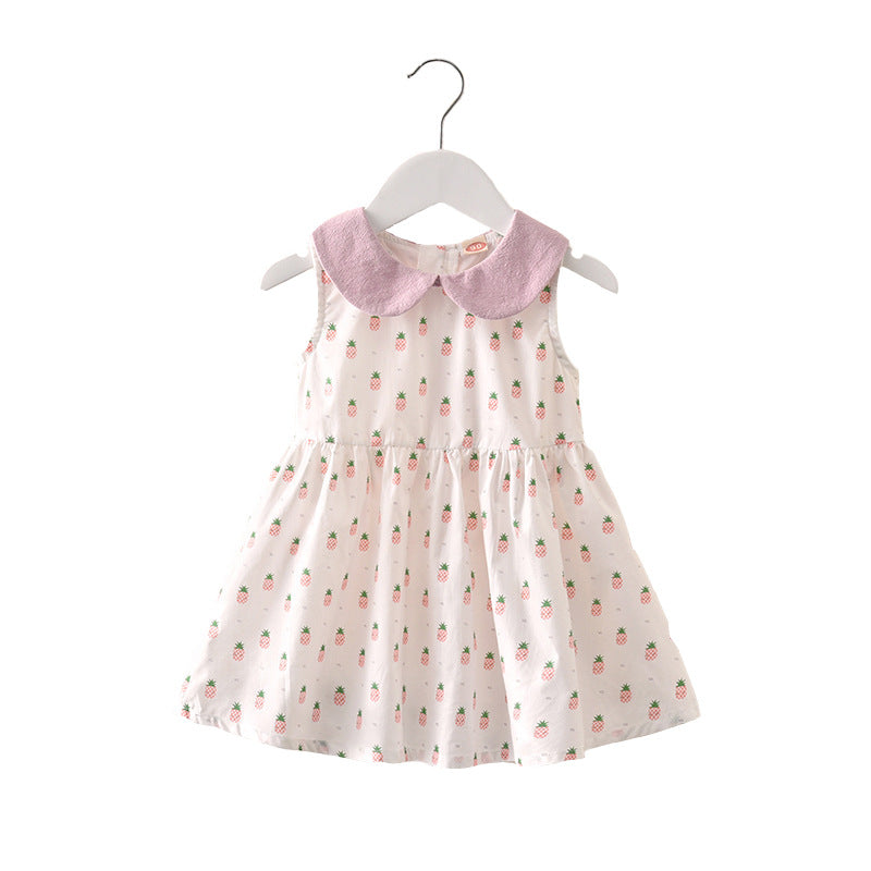 Children's Summer Clothing Floral Skirt Little Fashionable Children's Dress