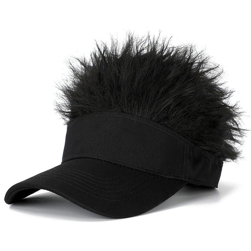 Men's With Hat Golden Short Hair Baseball Cap Men's Wig
