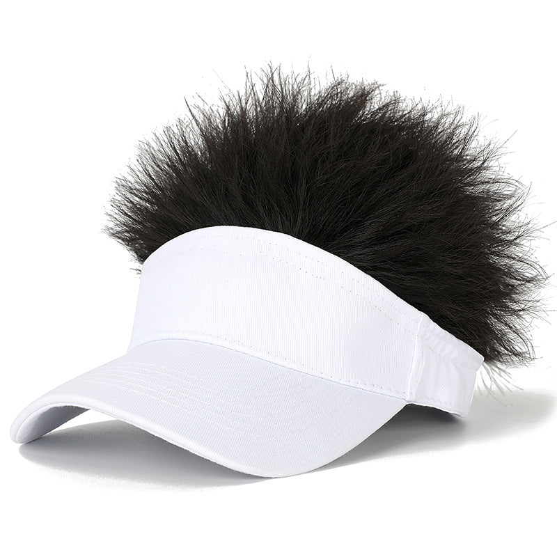 Men's With Hat Golden Short Hair Baseball Cap Men's Wig