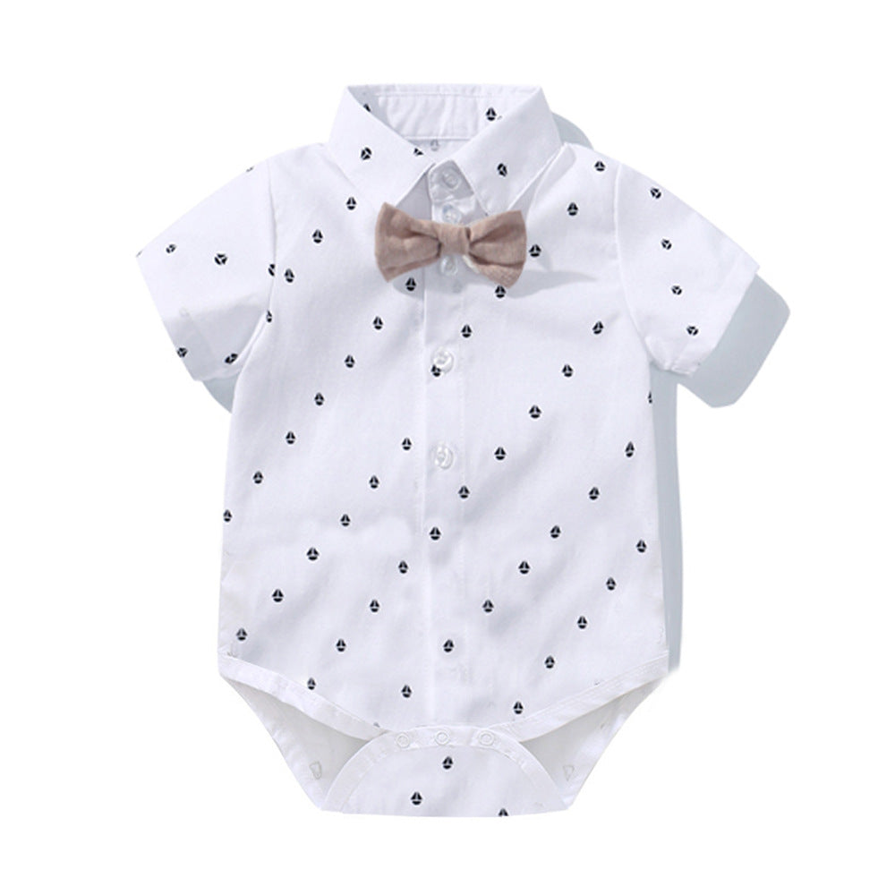 Boy Gentleman Triangle Rompers Shorts Hat Jumpsuit, Climbing Suit
