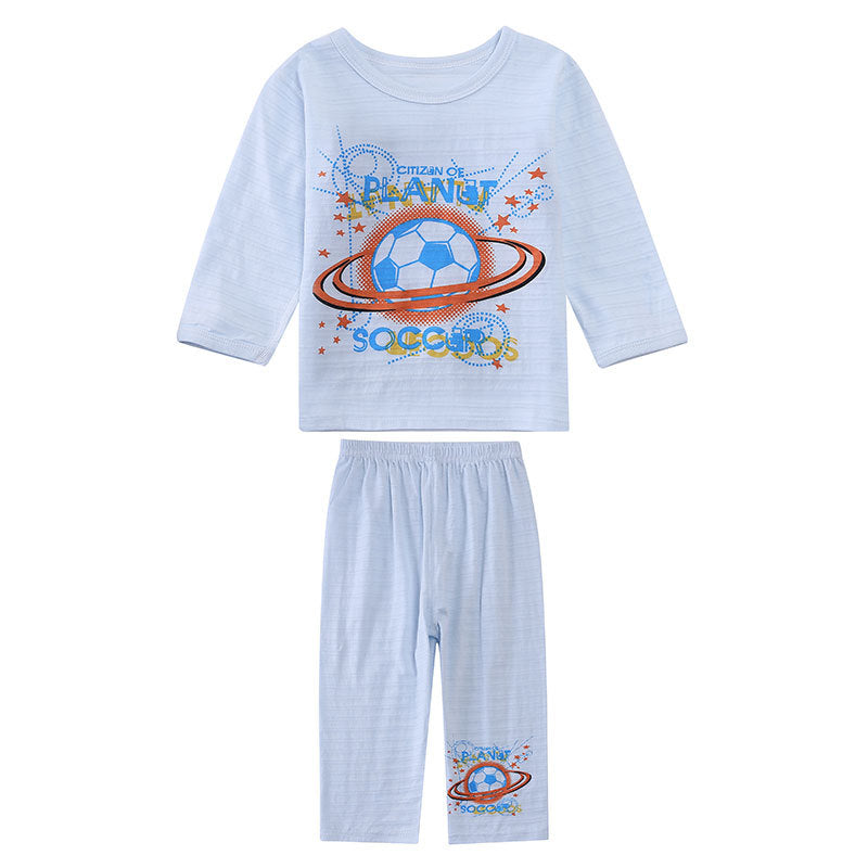 Women's & Men's Long-sleeved Trousers Underwear Set Slub Cotton Children's Suit