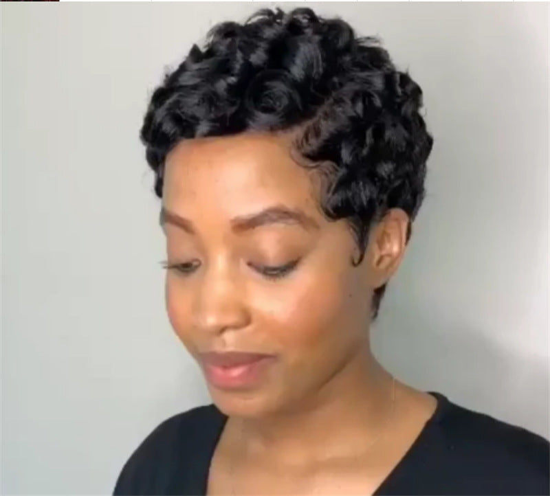 New Women's African Small Synthetic Wigs Wig Short Curly Hair
