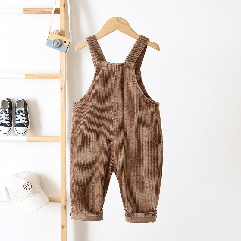 Children's Clothing Korean Style Suspender Year-old Corduroy Children's Pants