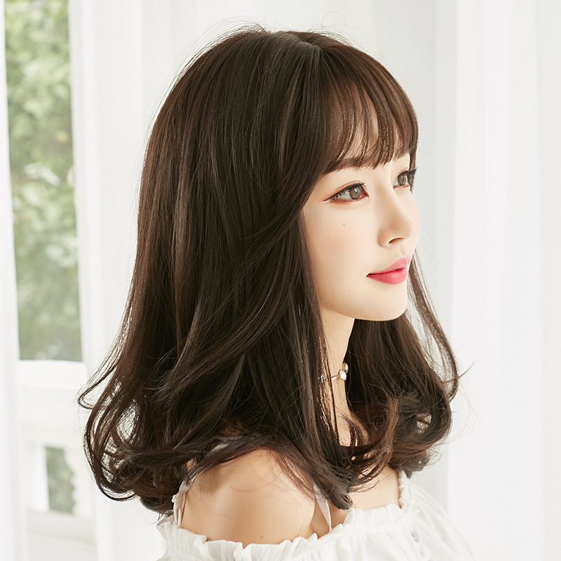Female Natural Realistic Inner Buckle Fluffy Curly Hair Wig Long Curls