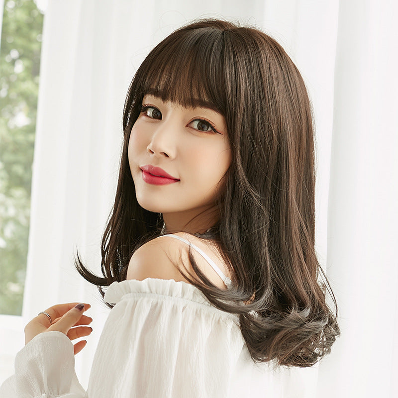 Female Natural Realistic Inner Buckle Fluffy Curly Hair Wig Long Curls