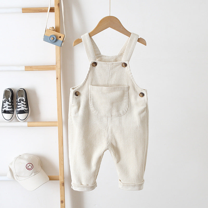 Children's Clothing Korean Style Suspender Year-old Corduroy Children's Pants