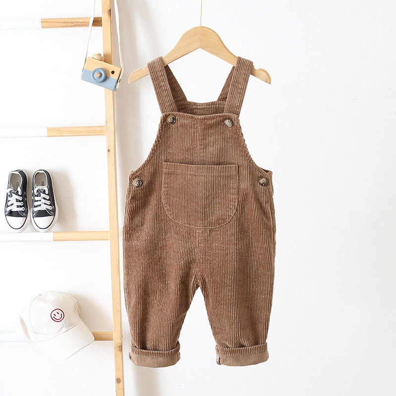 Children's Clothing Korean Style Suspender Year-old Corduroy Children's Pants
