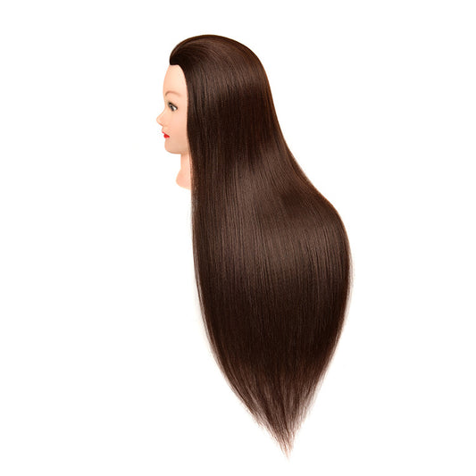 Dummy Head Mannequin Practice Braiding Updo Makeup Real Hair Wig