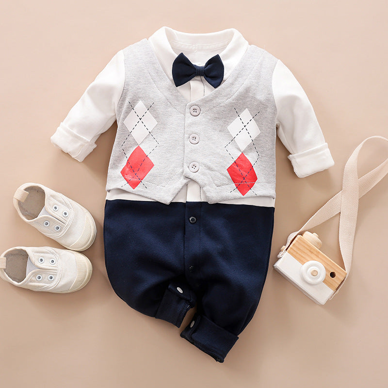 Class Gentleman Romper One Year Old Celebration Dress Jumpsuit, Climbing Suit