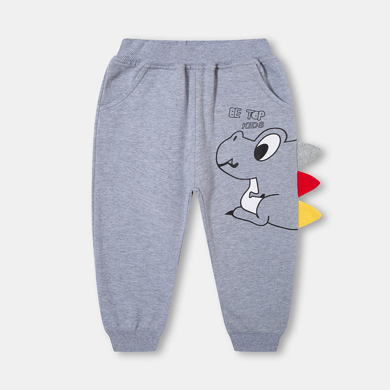 Children's Autumn Crawler Korean Style Sport Dinosaur Cartoon Casual Trousers Children's Pants