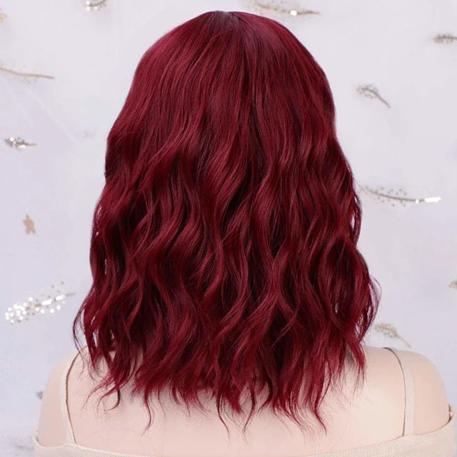 Mid-length Curly Hair Female Synthetic Wigs Bangs Corn Curler Wig Long Curls