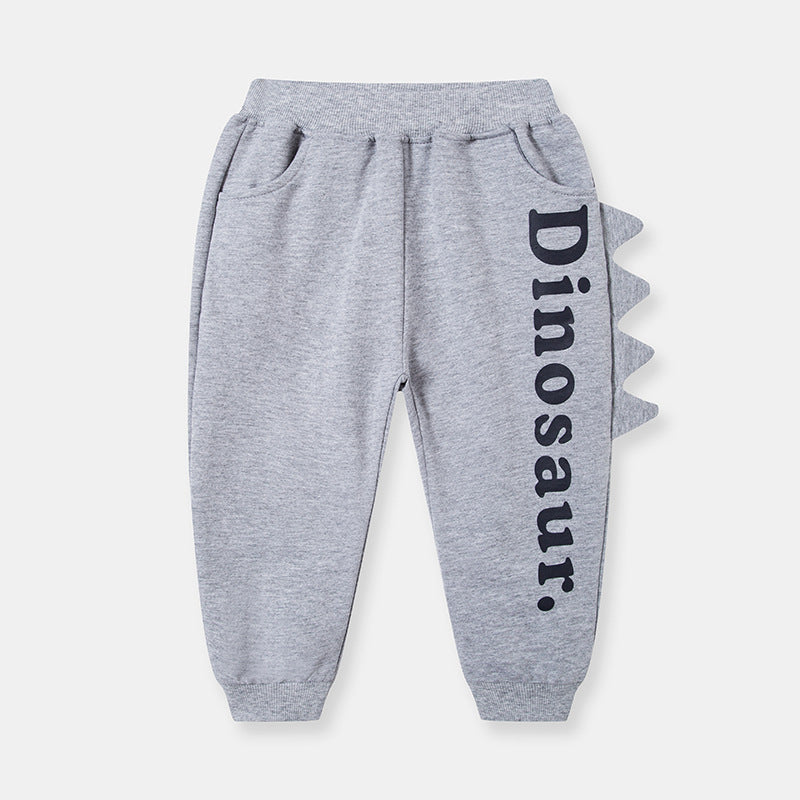 Children's Autumn Crawler Korean Style Sport Dinosaur Cartoon Casual Trousers Children's Pants