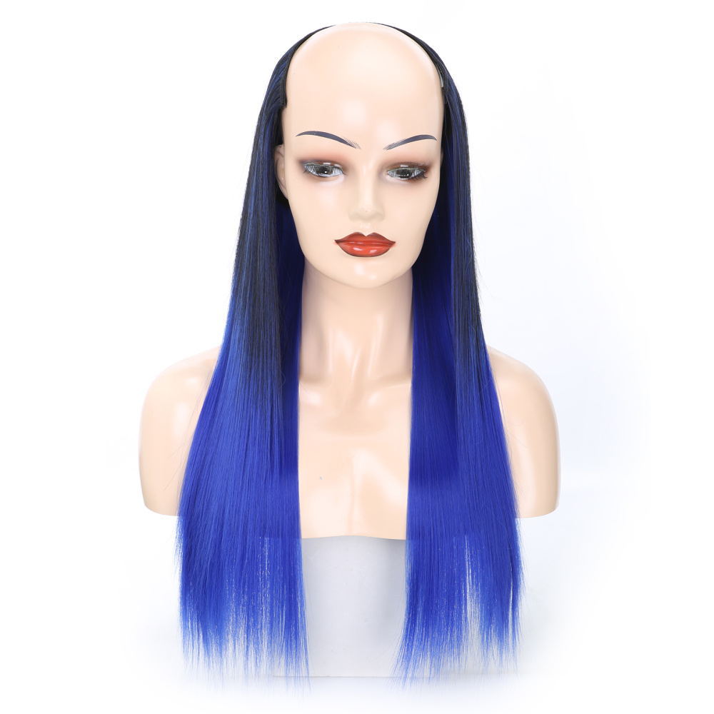 Matte Realistic Head Cover Type Seamless Long Straight Wig