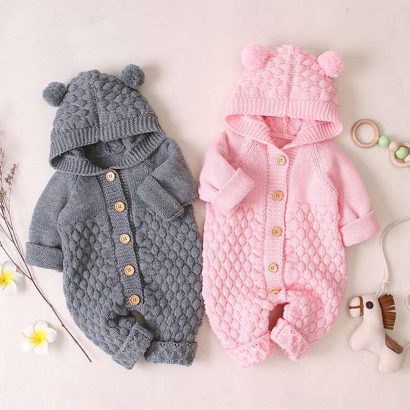 Knitted One-piece Romper Born Clothing Boys Sweater Cute Jumpsuit, Climbing Suit